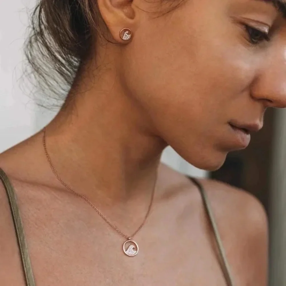 ❄️ Pura Vida | PAVE WAVE NECKLACE & EARRING SET